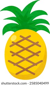 Hand drawn cute pineapple illustration