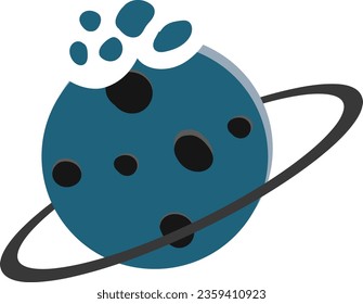 vector de elemento de planeta lindo dibujado a mano