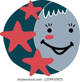 vector de elemento de planeta lindo dibujado a mano