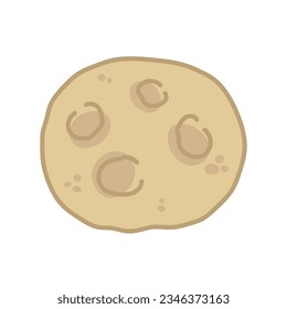 Hand drawn cute planet. Vector illustration isolated on white background.