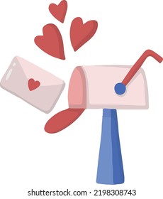 Hand Drawn cute post box illustration isolated on background