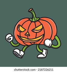 Hand Drawn Cute Pumpkin Halloween Illustration