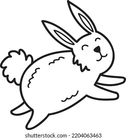 Hand Drawn cute rabbit illustration isolated on background