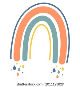 hand drawn cute rainbow illustration