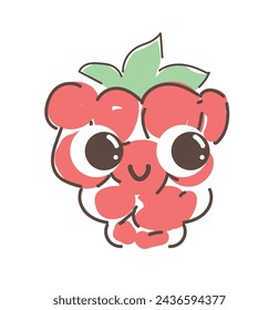 Hand Drawn Cute raspberry vector illustration