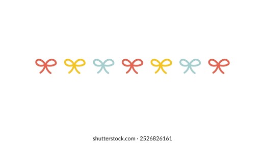 Hand drawn cute ribbon divider collection. Flat decorative vector design isolated illustration.