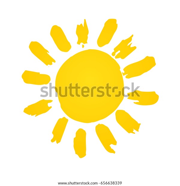 手描きのかわいい輝く太陽 ベクター画像イラスト のベクター画像素材 ロイヤリティフリー