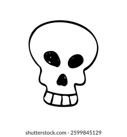 Hand drawn cute skull illustration design