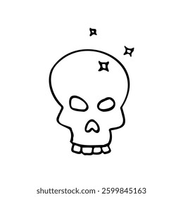Hand drawn cute skull illustration design