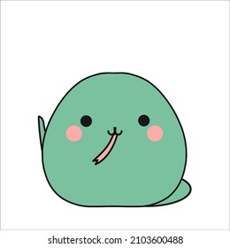 Hand dibujó lindo personaje de caricatura de serpiente vector aislado en fondo blanco. 