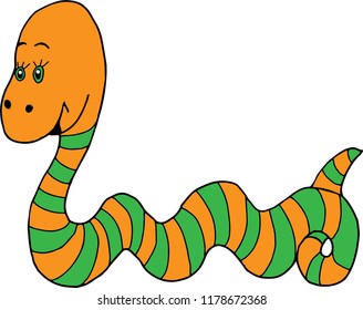 Hand drawn cute snake Vector