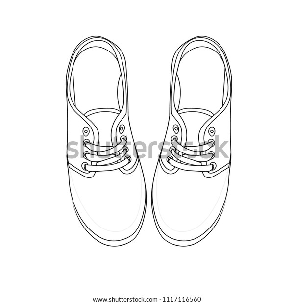 Hand Drawn Cute Sneakers Isolated Shoes Stock Vector (Royalty Free ...
