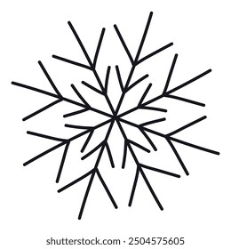 hand drawn cute snowflake icon on white background.