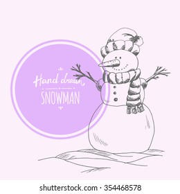 Hand Drawn Cute Snowman