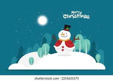 hand drawn cute snowman with blue background Illustrations and vectors