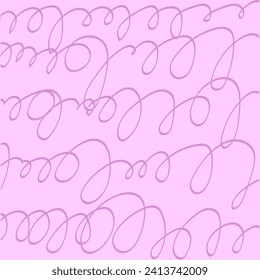 Hand drawn cute squiggle grid. doodle lilac, purple, violet, lavender wavy pattern with scribbles. Doodle square background with texture. Line art freehand grid vector outline grunge print.