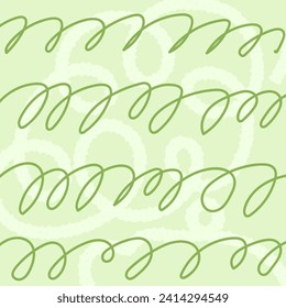 Hand drawn cute squiggle grid. doodle green, pale, grey wavy pattern with scribbles. Doodle square background with texture. Line art freehand grid vector outline grunge print.