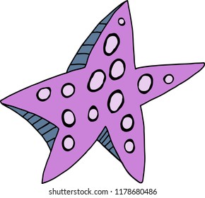 Hand drawn cute starfish Vector