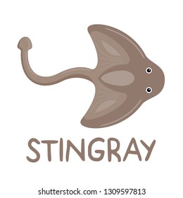 Hand drawn cute stingray vector illustration.