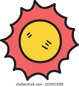 Hand Drawn cute sun illustration isolated on background