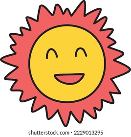 Hand Drawn cute sun illustration isolated on background