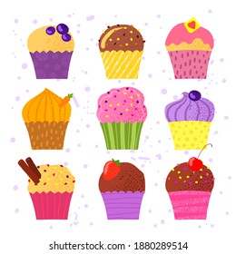 hand drawn cute tasty cake 