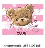 Hand Drawn Cute Teddy Bear Kids cute print design for kids 