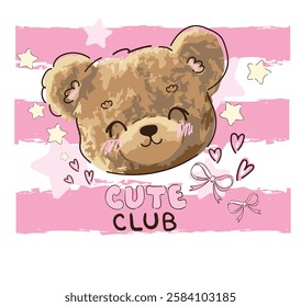 Hand Drawn Cute Teddy Bear Kids cute print design for kids 