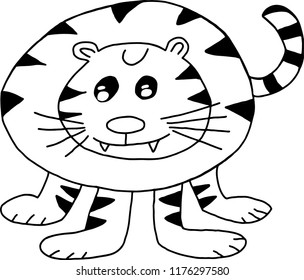 Hand Drawn cute Tiger vector