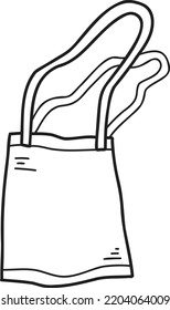 Hand Drawn cute Tote canvas bag illustration isolated on background