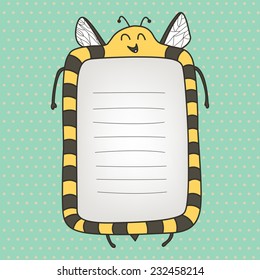Hand Drawn Cute Vector Bee To Do List