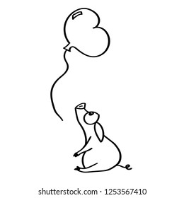 Hand drawn cute vector piglet. Simple concept zodiac for pig.
