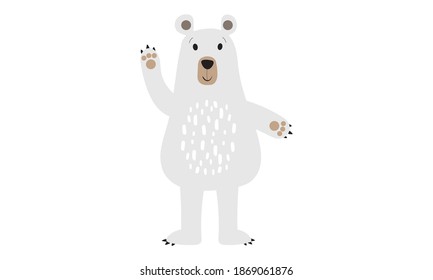 Hand drawn cute vector polar bears on white background. Perfect for tee shirt logo, greeting card, poster, invitation or print design.