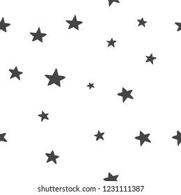 Hand drawn cute vector seamless star pattern, vintage, retro, wedding, greeting card, web template, wallpaper, pattern for kids, baby apparel, fabric, textile, wallpaper, bedding, swaddles, pyjama 