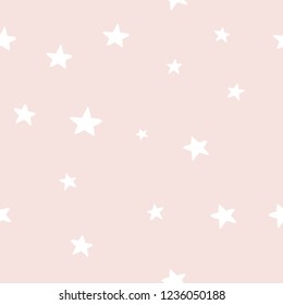 Hand drawn cute vector seamless star pattern, vintage, retro, wedding, greeting card, web template, wallpaper, pattern for kids, baby apparel, fabric, textile, wallpaper, bedding, swaddles, pyjama 