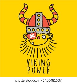 Hand drawn cute viking warrior