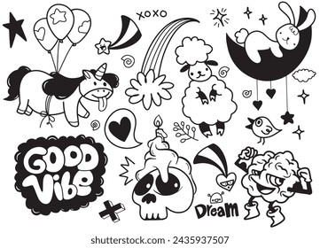 Hand Drawn Cute and Whimsical Doodle Collection
