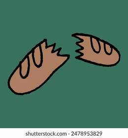 hand drawn cute y2k bread illustration