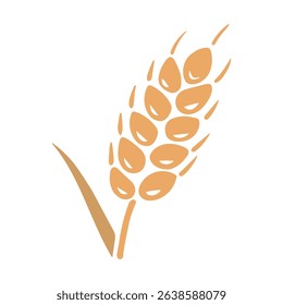 Hand drawn cute yellow wheat illustration