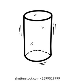 Hand Drawn Cylinder Illustration. Doodle Vector. Isolated on White Background - EPS 10 Vector
