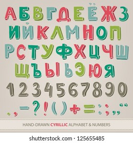 Hand Drawn Cyrillic Alphabet