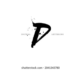 Hand drawn d letter font calligraphy style for decorative, poster, card, baccground, logo.