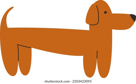 Hand Drawn Dachshund Dog Vector Illustration