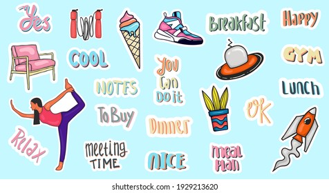 Hand Drawn Daily Stickers Planner