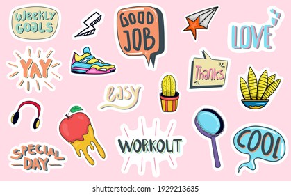 Hand Drawn Daily Stickers Planner