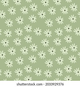 Flor de margarita dibujada a mano sin fisuras. Diseño de patrones de superficie floral.