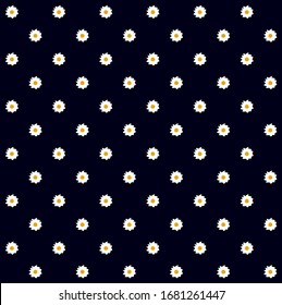 Hand drawn daisy flower vector pattern illusration floral background.