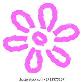 Hand drawn daisy in kid crayon drawing style