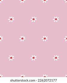Hand drawn daisy seamless pattern. Vector illustration for printing, fabric, textile, manufacturing, wallpapers.