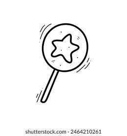 Dibujado a mano Dalgona Candy. Vector Doodle. Aislado sobre fondo blanco - EPS 10 Vector